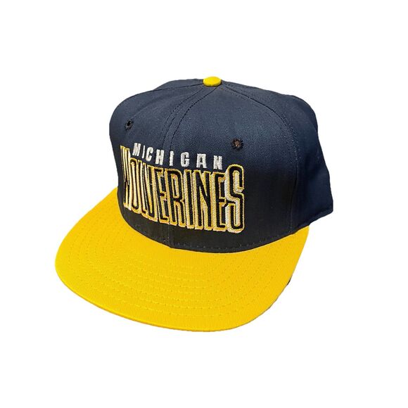 Michigan Wolverines Vintage 90s Made In USA Snapback Hat by AJD - Picture 3 of 7